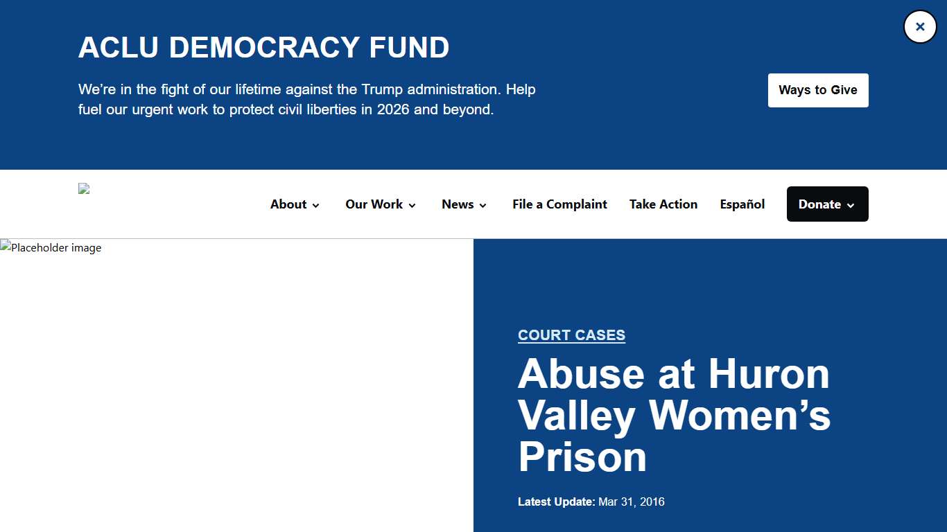 Abuse at Huron Valley Women’s Prison - ACLU of Michigan