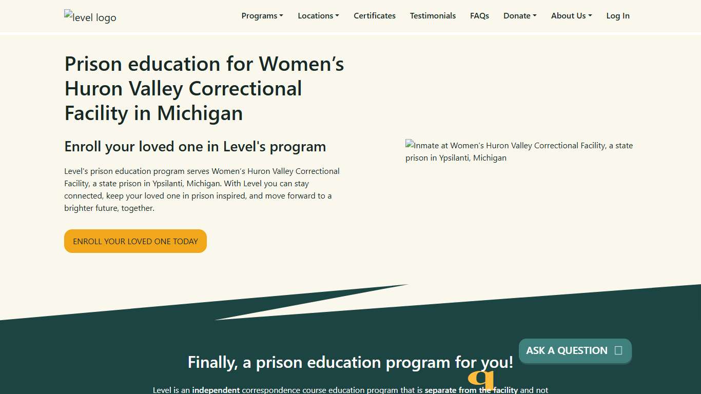 Prison Education For Women's Huron Valley Correctional Facility - Level